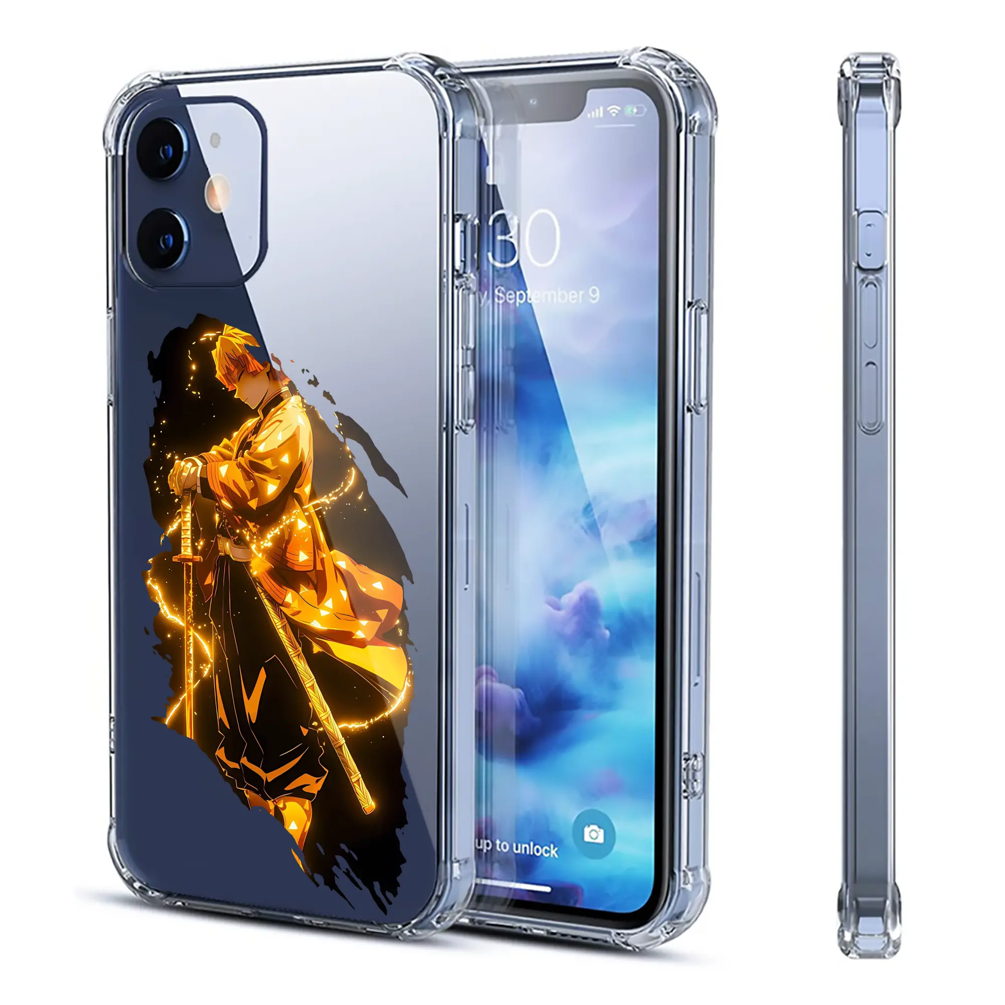 鬼滅の刃 グッズ,我妻 善逸 - IPhone 12シリーズ対応 ・ 透明スマホケース ・ クリアソフトケース ・ TPU素材 ・ 耐衝撃 ・ 高密着 ・ 防汚 防指紋 ・ 簡単着脱